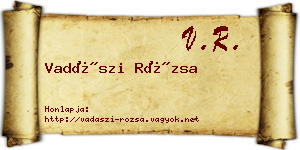 Vadászi Rózsa névjegykártya
