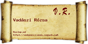 Vadászi Rózsa névjegykártya